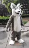 Vestido de Halloween Grey Husky Dog Mascot Disfraces Carnival Hallowen Gifts Unisex Adultos Fancy Party Games Outfit Holiday Celebration Trajes de personajes de dibujos animados