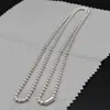 40014 S925 Sterling Silver Necklace Sweater Chain Enkel mode runt pärla vilda retro smycken