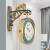 Väggklockor Enkel Creative Clock Nordic Gift Living Room Flip Classic Double Sided Modern Reloj de Pared Home Decor df50wc