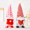 Articles de fête Saint Valentin Gnome en peluche Nisse scandinave fait à la main suédois Tomte décorations elfe maison Table ornement XBJK2201