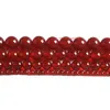 4mm-18mm röd agatstenar pärlor halvfabrikat runt ädelsten sardonyx för pärlstav armband halsband gör DIY smycken tillbehör grossist