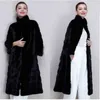 Mulheres Roupas Inverno Artificial Mink Pele Casaco Mandarim Collar Luxo Grosso Quente Falso Casacos 211213