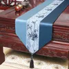 Short Custom Patchwork Jacquard Party Silk Satin Tafel Runner Woonkamer Luxe Koffie Thee Tafelkleed Chinese Rechthoekige Placemats 150x33 cm