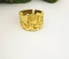 Men's Women's Stainless Steel Textured Cluster Nugget Ring 14k 18k 24k Solid Yellow Gold Plated Diamond Cutting Couple J289V