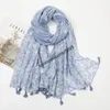 Elegant Tassels Women Scarf Hijabs Enthic Printed Cotton Autumn High Quality Head Wraps Large Pashmina Foulards Women's bandana