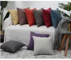 40cm * 40cm Bomull-linne Kuddar täcker Burlap Pillow Case Classical Linne Square Kudde Cover Sofa Dekorativ