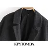 Kvinnor Mode Singelknapp Lös Kontrollera Woolen Coat Vintage Långärmad Ryggventiler Kvinnlig Ytterkläder Chic Overcoat 210416