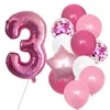 Partydekoration 12 Stück blaue Zahlenfolie Latexballons für Kindergeburtstagsballon 1 2 3 4 5 6 7 8 9 Jahre alte Kinder