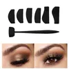 Ombre à paupières 6 en 1 Silicone Eyeshadow Stamper Crease Line Kit Stencil Fixer Stamp Noir