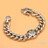 S925 Sier Diamond Bracelet personnalité épaisse dominatrice minière rugueuse rock clip chaîne sier