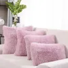 2pcs yumuşak sahte kürk yastık kasası peluş yastık kapağı pembe mavi turuncu desen ev dekoratif 45x45cm yastık/dekoratif