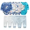 Autunno Inverno Baby Body + Pantaloni per bambini nati Set di abbigliamento Abiti in cotone Ragazzi ragazze Costume vestiti per bambini 211122