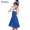 Chumhey 2-16T Girls SundrBib Suspender Dresses Summer Straps Kids Pinafore Denim Overalls Children Clothing Girl Clothes X0803