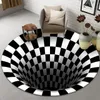 Teppiche 3D Vision Teppichkreis Illusion Wohnzimmer Türmatte Couchtisch Sofa Decke Dreidimensionale Runde und ovale Designs 6 Farben