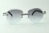 Znakomite klasyczne okulary przeciwsłoneczne XL Diamond 3524027, Natural Black Buffalo Horn Świątynie, rozmiar: 18-140 mm