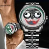 2021 Lige Top Luxury Automatic Mechanical Men's Watch Ny design Personlighet Fashion Watch Mäns Rostfritt Stål Armbandsur + Box Q0902