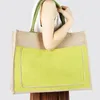 Storage Bags Summer Jute Beach Casual Tote For Women Reusable Grocery Shopping Bag With Handle And Clasp Closure Waterproof Packet 1 Pcs