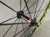 Rodas Logotipo Verde F6R 700c 3K Brilhante 60mm FFWD Rodas de Bicicleta de Estrada de Carbono Conjunto de Rodas Dianteiras Traseiras com 23mm de Largura Preto Novatec A291 Hubs 11 Spe