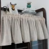 American Style Solid White Rural Half Curtains Lace Cotton Linen Fabric Tube Curtain Coffee Tulle Short Curtains For Bar Kitchen 210913