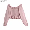 Kobiety Słodkie Ruffles Off Ramię Hollow Out Haft Kimono Koszulka Panie krótkie bluzki Roupas Chic Femininas Topy LS7576 210420