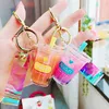 Creative Unisex Key Chain Popsicle Glitter Quicksand Keychain Liquid Floating Soft Drink Keyring for women Backpack Pendant Gift G1019