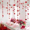 Decoração de festa 4m Glitter Circle Garland Banner Bunting Paper String Bandel Curtain Tassels Birthday Birthday Baby Shower Supply