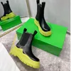 Jesień Zima Kobiet Martin Buty Soft Cowhide Elastyczny Pas Designer Kostki Boot 100% Skórzany Lady Platforma Platforma Moda Grube Solowane Kobiety Buty Rozmiar 39-40 Wysokiej jakości