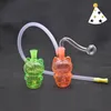 Mini Glass Bong Water Pipes Hookah with 10mm Female Thick Pyrex Colorful Green Yellow Red Smoking oil rig Bongs