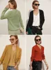 Minimalisme Printemps Mode Manteau Femme Causal Solide Vneck Stripe Cardigans à poitrine unique pour Femmes Tops 12130073 210527
