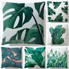 45*45cm Leaf Flowers Square Linen Pillow Cover Rainforest Plant Printing Pillowcase Car Sofa Bed Pillows Case Home Decoration BH5226 WLY