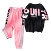 Zomer Sport Broek Losse Letter Gedrukt Student 2 Stuk Set Vrouwen WeatPants Joggers Chain Camo Pants 210925