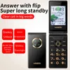 Luxury Unlocked Flip Mobile Phone Original Yeemi Dual Sim Card 28 tum Dubbel stor skärm Big Button Louder Voice Cell4284576