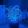 Nattljus Manga Fairy Tail Group Light Led Touch Sensor Nattljus för barnrumsinredning Kids Presentbord 3D-lampa Anime