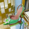 Rhinestone Cup High Heels Shoes 2021 Summer Stiletto Crystal Sun Flower Pointed Toe Female Sandals Pumps Wedding Dress