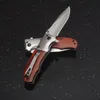 Nowy DA51 Flipper Flipper Składany Nóż 3CR13Mov Satin Drop Point Blade Wood + Stal Rękojeść Noże Kieszonkowe EDC