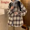 Zongke laine Plaid printemps veste hommes vêtements Harajuku hommes vestes et manteaux en plein air hommes veste japonais Streetwear 2XL 210818