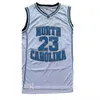 2021 Top Quality Men NCAA North Carolina Tar Heels 23 Michael Jersey UNC College koszulki do koszykówki czarna biała niebieska koszula rozmiar S-2XL