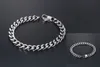 8mm Men039s Bracelets Stainless Steel Curb Cuban Link Chain Silver Color White Gold Bracelet Men Women Jewelry Gift 1721cm HB33568354