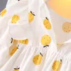 Осенние девочки платье детей маленький ананасовый печать принцессы малыша детские костюм0-2Y 210515