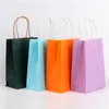 Emballage cadeau de haute qualité10pcs Lot sac en papier kraft couleur avec poignéesFestival