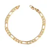 8mm Hollow Wide Bracelet For Women Gold Color Unique Vintage Link Figaro Chain Jewelry3375774