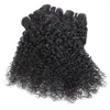 Maleisisch Kinky Krullend 34 bundels met 4x4 vetersluiting Braziliaans Afro Kinky Maagdelijk echt haar met sluiting Onverwerkt menselijk haar4628653