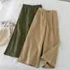 Algodão largo pants mulheres para verão cintura alta solta casual tornozelo-comprimento calça mulheres elegante moda calças sólidas mulheres q0801