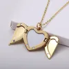 Sublimation Blanks Necklace Decorations Locket Fashion Angel Wings Hot Transfer Printing heart Shape Consumables for DIY Jewelry Making Photo Pendant Crafts