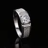 1ct D Color Male Moissanite Rings Full S925 Sterling Silver Platinum Plated Men Ring Fine Jewelry Pass Diamond Tester