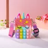 Festa Favor Empurre Bubble Toys Squishy Stress Reliever Anti-Stress Rainbow Fidget Brinquedo Coin Bolsa Bolsa De Papel Presentes de Natal