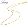 Genuine 18K White Yellow Gold Chain Necklace Pendant 18 inches au750 jewelry necklace Women fine gift