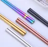 Glossy Titanium Plated Chopsticks Anti Scalding High-grade 304 Stainless Steel Titaniums Rainbow Golden Black Square-Chopsticks SN3046