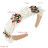 Luxury Baroque Pearl Rhinestone Headband Fashion Hair Accessories Women Inlaid Zircon Broad Side Hairband Hair Hoop Headwear New