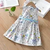Girls Flowers Summer Dresses Baby Girl Butterfly Clothing Children Fashion Sleeveless Vestidos Party Dresses Princess Clothes Q0716